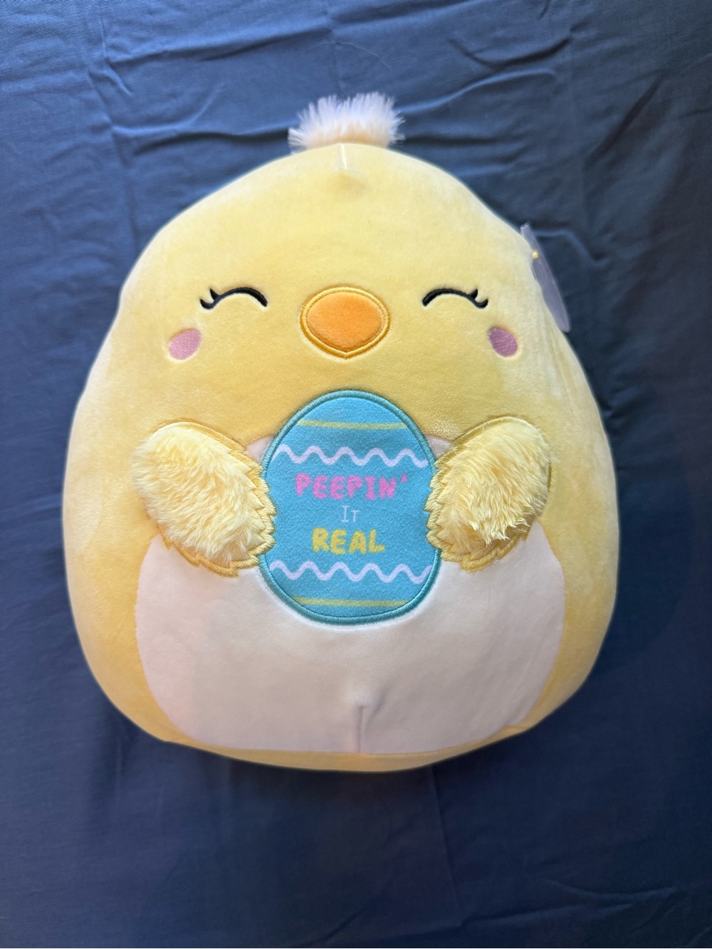 16” Squishmallows Yellow Chick Plush with Blue Egg "Peepin' It Real"